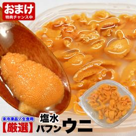 60g 塩水 バフンウニ 生 厳選A品プレミアム うに 雲丹 海栗 消費期限が短いため不在注意 お届け日指定不可／キャンセル不可 2個以上でオマケ付き