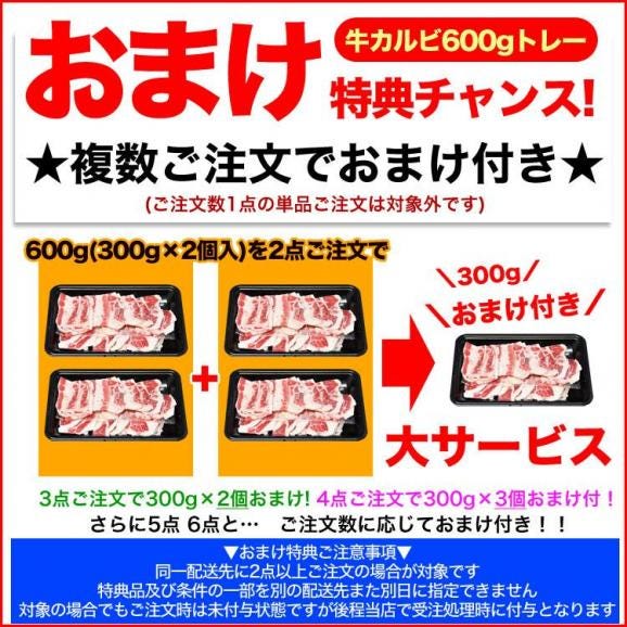 特売 牛カルビ 4mm 薄切 スライス 600g (300g&times;2袋) 牛肉 バラ 焼肉 BBQ バーベキュー【多少切れ端入ります】【多少色くすみあります】【2点以上から注文数に応じオマケ付き】02