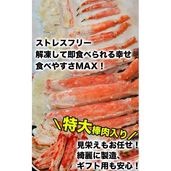 タラバガニ ボイル ハーフカット 総重量 1.2kg 前後(600g&times;2箱) ポーション ビードロ 棒肉 剥き身 剥身 カット 脚 足 たらば タラバ カニ 蟹【2個以上から注文数に応じオマケ付き】 04