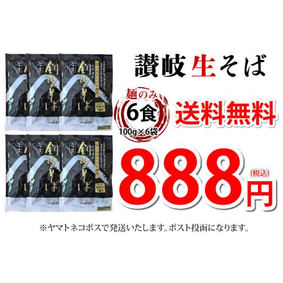 そば 蕎麦 讃岐生そば 早ゆで 送料無料 6食（100g×6袋） 生麺 石臼挽き 讃岐伝統の味 お試し グルメ お取り寄せ 香川03