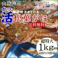 【最短発送日表示通りの発送は不可】[発送時に活きている]活松葉がに[訳あり][足折れ混じり]超特大　1枚(1kg前後)【送料無料】【11月中旬以降予約順出荷予定（日にち指定不可）】
