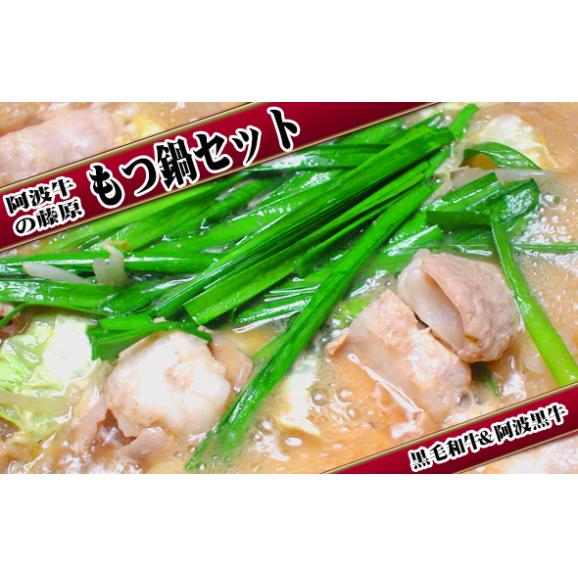 もつ鍋 国産 黒毛和牛 阿波黒牛 もつ鍋セット 白ホルモン300g+オリジナルスープ付き セット 送料無料 ホソ 小腸 ギアラ 産地直送 鮮度バツグン06
