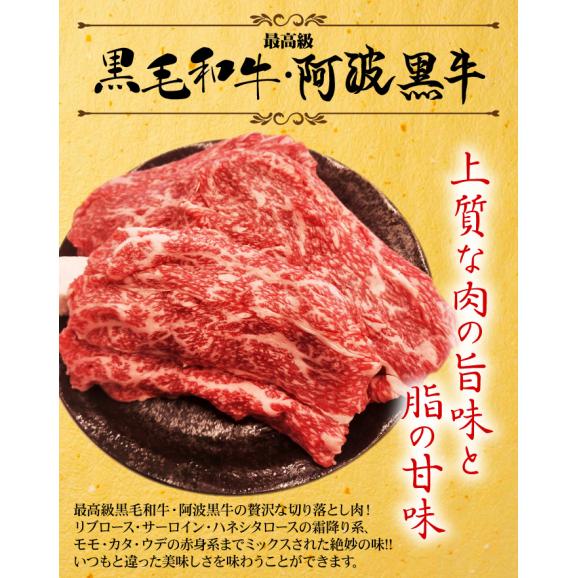黒毛和牛 阿波黒牛 切り落とし 300g×3パック 合計900g 送料無料 牛肉 国産 すき焼き 肉 真空・急速冷凍で鮮度抜群 美味しさ長持ち 冷凍便でお届け02