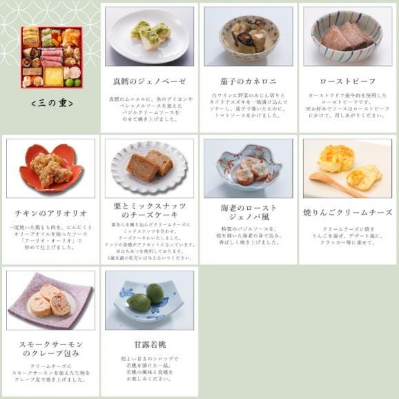 11/15まで早割 10%引き 送料無料 2027銀の森おせち 6寸3段「和」【12月30日お届け】06