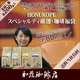 (200gVer)HONUKOPEスペシャルティ珈琲・厳選福袋(Kニカ・Kホン・Kコロ・Kグァテ 各200g)/珈琲豆