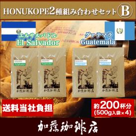 HONUKOPE2種組み合わせセットB(Kエル&times;2・Kグァテ&times;2)/珈琲豆