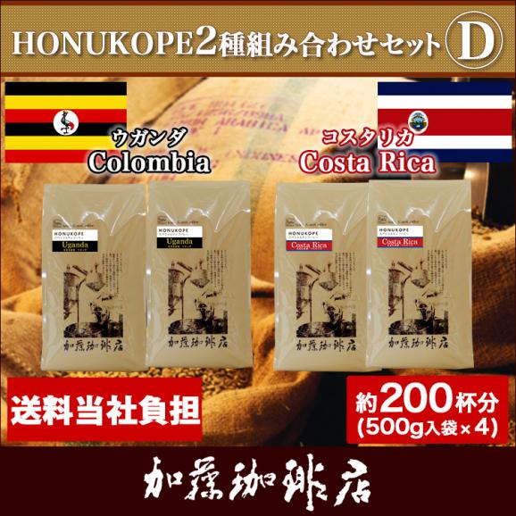 HONUKOPE2種組み合わせセットD(Kウガ&times;2・Kコス&times;2)/珈琲豆01