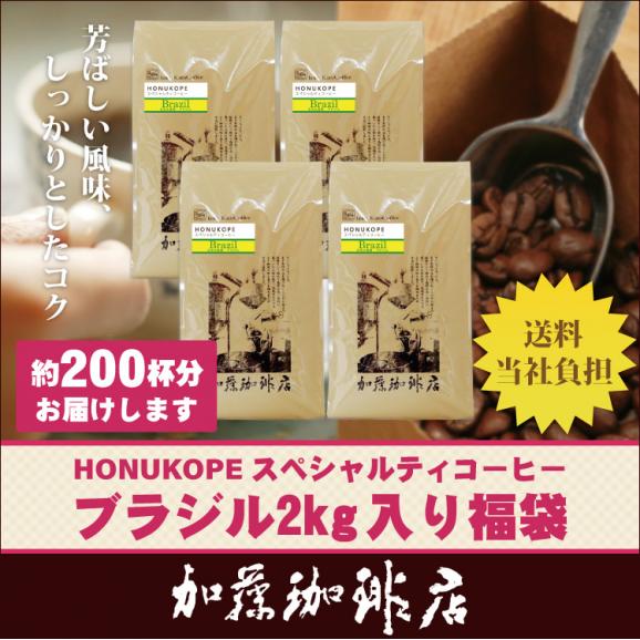 【業務用卸メガ盛り2kg】ブラジルHONUKOPEスペシャルティ珈琲豆(Kブラ&times;4)/グルメコーヒー豆専門加藤珈琲店01
