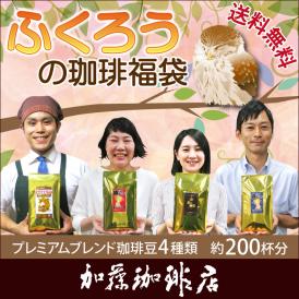 ふくろうの珈琲福袋(しゃち・青・赤・金/各500g)