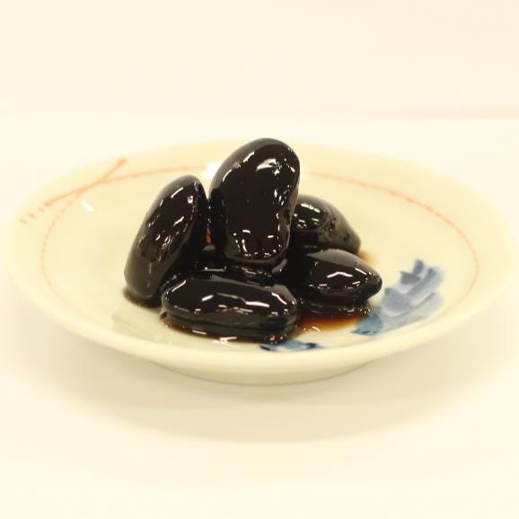 深い黒色と光沢の美しさが印象的な希少な花豆【漆黒の光沢・常陸大黒の蜜煮　内容量２４０ｇ　八角瓶３個セット　化粧箱入り】03
