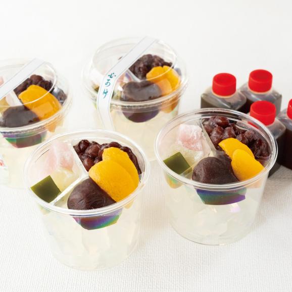 葉山 日影茶屋 日影あんみつ４個セット 送料無料 中元 手土産 生和菓子 高級 ギフト 冷菓 水菓子 人気 生菓子 あずき 定番 　03