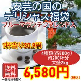 ブルーマウンテンブレンド入「安芸の国のデリシャス福袋」大盛２kg福袋