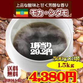 上品な酸味と甘く芳醇な香り「モカ・シダモ」コーヒー大盛1.5kg