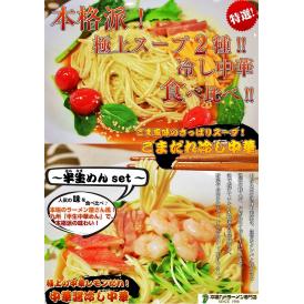 九州半生麺・冷し中華２種セット！【ごまだれ＆中華醤だれ（レモン風味）】★(半生麺：4人前＋熟成乾燥麺1食おまけ付き）