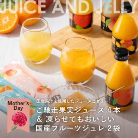 【送料込】母の日限定　ホシフルーツ　ご馳走果実ジュース＆凍らせてもおいしい国産フルーツジュレ　【HFW-01A】