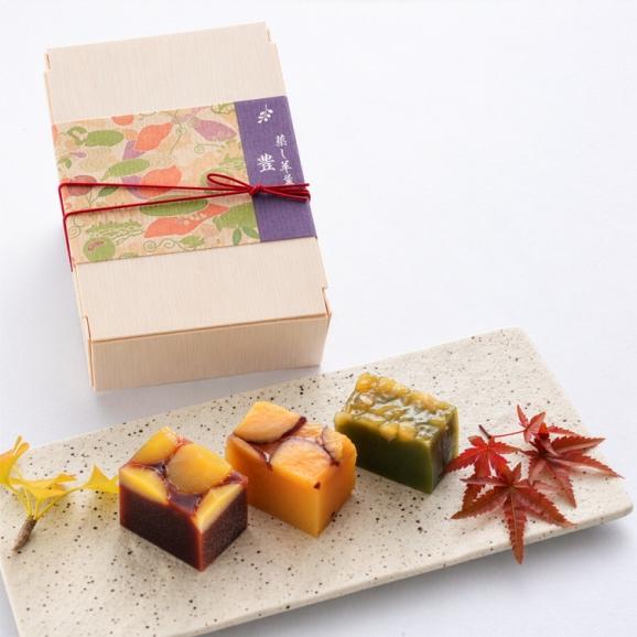 羊羹3個セット｜【秋限定】蒸し羊羹　豊　（栗・芋・栗抹茶）02