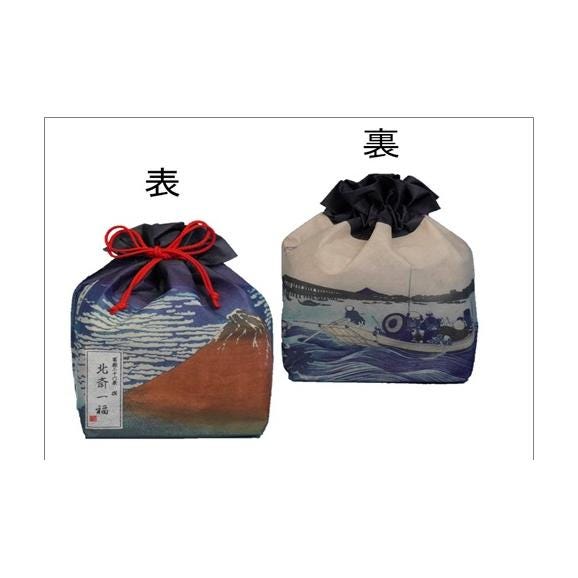 冨嶽三十六景　撰　北斎一福巾着袋　赤富士/両国橋04