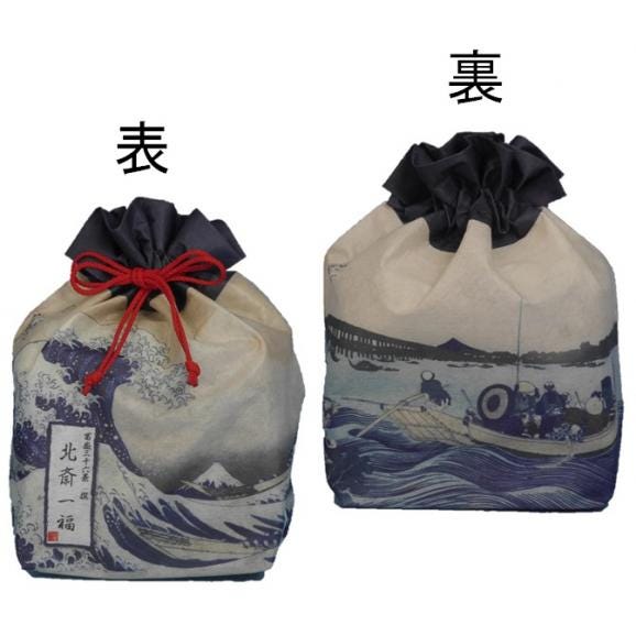 冨嶽三十六景　撰　北斎一福巾着袋　浪裏/両国橋04