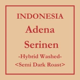 【数量限定・注文後焙煎】上野「cafeoro」山下敦子氏 コーヒー（豆or粉）100g Indonesia Adena Serinen Hybrid Washed　中深煎り【8,000円以上送料無料】