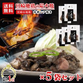 【送料無料】宮崎山地鶏 炭火焼き レア焼き【100g×5袋】【冷凍便】宮崎地鶏 宮崎 地鶏 地 鶏 真空パック 鶏 冷凍 炭火焼き 炭火焼 地鶏炭火焼き