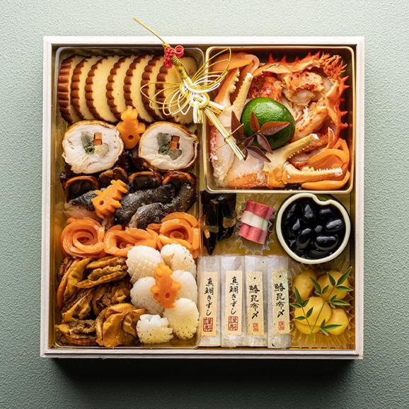 新春！宝石箱おせち 木箱入　三段重　全50品　3人前02