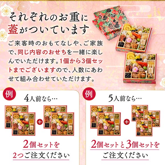 おせち 早割 2026 予約 冷凍 お節「板前魂の煌 2個セット」 和風 二段重 2人前（1人前×2個）24品目 御節 送料無料 2025 おせち料理04