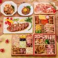 おせち 早割 2026 予約 冷凍 お節「板前魂の肉三昧おせち」 和洋風 三段重 3人前 30品目 豚角煮 生ハム ステーキ 肉おせち 御節 送料無料 2025 おせち料理
