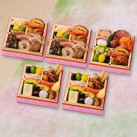 おせち 早割 2026 予約 冷凍 お節「板前魂の小桜パーティーおせち 5個セット 肉2個・和2個・中華1個」 ミニ 一段重 0.7人前 御節 送料無料 2025 おせち料理