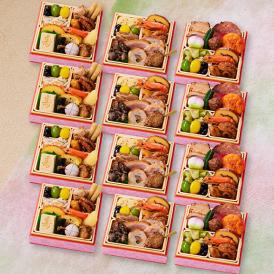 おせち 早割 2026 予約 冷凍 お節「板前魂の小桜パーティーおせち 12個セット 肉4個・和4個・中華4個」 ミニ 一段重 0.7人前 御節 送料無料 2025 おせち料理