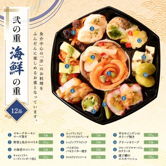 早割 おせち 2026 おせち料理 京都割烹「美先」和洋三段重「花手毬」全37品 1-2人前05