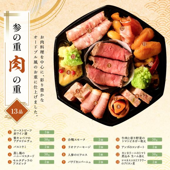 早割 おせち 2026 おせち料理 京都割烹「美先」和洋三段重「花手毬」全37品 1-2人前06
