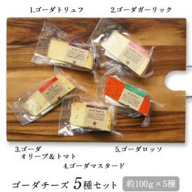 ゴーダチーズ5種セット（約100ｇ×5種）［冷蔵］【4～5営業日以内に出荷】【送料無料】