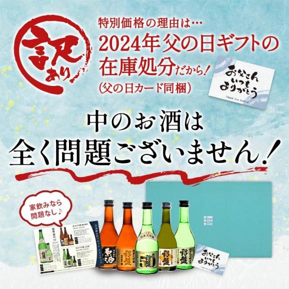 父の日限定 銀盤酒造 全て純米大吟醸 生貯蔵＆原酒入り 300ml×5本［常温］【送料無料】ミニボトル 日本酒 プレゼント お酒 お祝い 贈答 【3～4営業日以内に出荷】02