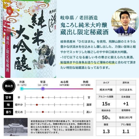 5酒蔵 全て純米大吟醸 飲み比べ 720ml 5本組セット[JS35]［基本常温/冷蔵も可］四合瓶 日本酒 お酒【3〜4営業日内に発送】【送料無料】05