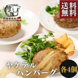 メディアで話題の「格之進」 ヤケテルハンバーグ(各4個)【送料無料】