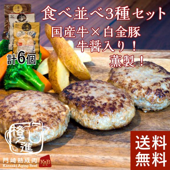 ＜六本木/格之進＞岩手薫る格之進ハンバーグセット（各2個）【送料無料】【ギフト】（新パッケージ）01