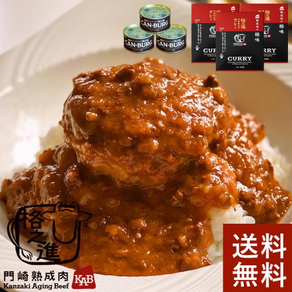 ＜六本木/格之進＞常温ギフトセット　門崎熟成肉カレー＆缶詰ハンバーグ（各6個）【送料無料】黒毛和牛　国産牛　保存食01