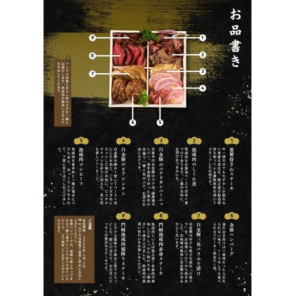 【12/31お届け】格之進熟成肉生おせち（2-3人前）予約　重箱　オードブル05