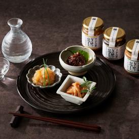 美味極上 料亭の強肴 【 いかの塩辛 ・こりこりくらげ梅水晶 ・ほたて貝味噌】