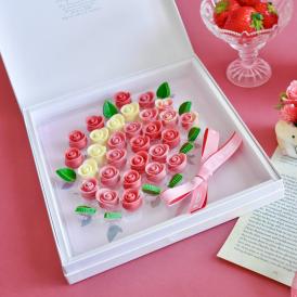 母の日♡開けて感動！バラのチョコレート♡ブーケ ミニヨン・ルージュ