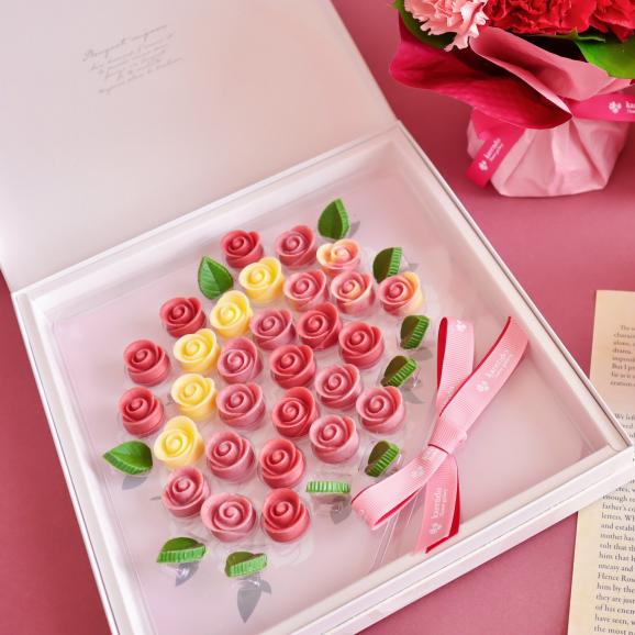 母の日♡開けて感動！バラのチョコレート♡ブーケ ミニヨン・ルージュ02