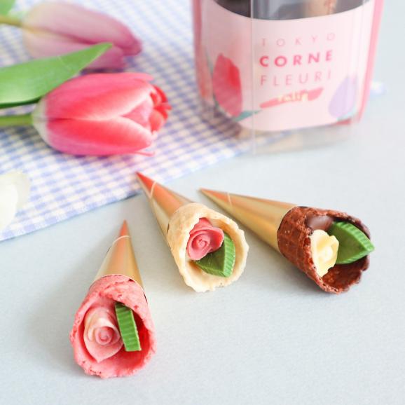 【プチギフトに最適！ キュートなブーケチョコレート】karendoコーン・フルーリ スタンディング　チューリップ02