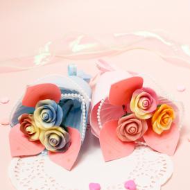 【可愛い！チョコレートのブーケ！？】ベルローズ 3本ブーケ＜２タイプ＞