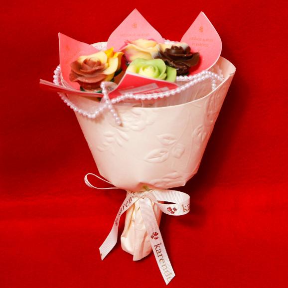 【クリスマスに薔薇のブーケチョコレート】クリスマス・ベルローズ＜5本セット＞03