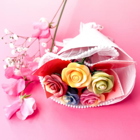 季節限定【サプライズにピッタリ!薔薇のブーケチョコレート】ベルローズ・ブーケ<5本セット>04