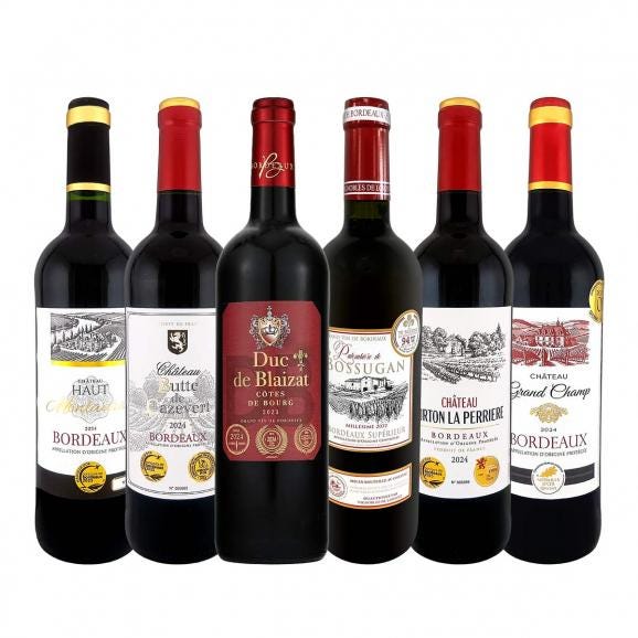 赤ワインセット 6本 wine set ボルドー 第298弾 全て金賞受賞 bordeaux フルボディ Fullbody01