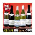 5本全てブルゴーニュ!!<br>特大感謝の厳選ブルゴーニュワイン大放出5本セット!!【クール便別途 税別300円】
