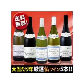 5本全てブルゴーニュ!!<br>特大感謝の厳選ブルゴーニュワイン大放出5本セット!!【クール便別途 税別300円】