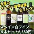【送料無料!!】スペインおうちバル白ワイン6本セット6580円!!【クール便別途 税別300円】