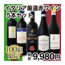 【送料無料】≪100セット限定≫大満足のイタリア厳選赤ワイン5本セット!!